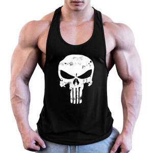 Men's Cotton Workout Tank Tops Gym Bodybuilding Sleeveless Muscle T Shirts