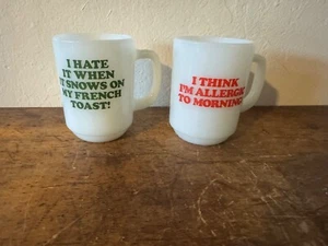Snoopy Anchor Hocking Fire King Vintage Mugs - Picture 1 of 4