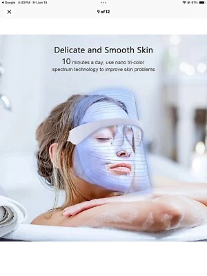 3 Color LED Light Therapy Face Mask **New Open Box**NEVER USED** - Image 1 of 4