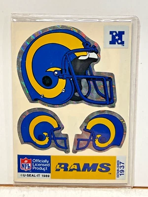 1989-90 U-SEAL-IT NFL STICKERS LOS ANGELES RAMS UNOPENED PACK 3-STICKER PACK - Image 1 of 2