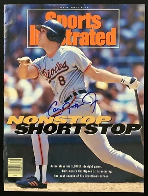 Cal Ripken Jr Signed Sports Illustrated 7/29/91 No Label Orioles Auto HOF JSA - Image 1 of 4