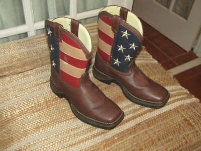 Botas Lil’ Durango BT245 Juvenil Bandera Patriótica Western Cuero Sintético Marrón talla 3 M Foto 1 de 4