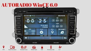 Autoradio 2din VOLKSWAGEN VW Golf 5 6 SEAT SKODA Navigatore GPS USB Bluetooth - Foto 1 di 7