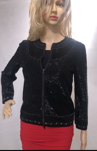 Maglione da sera Moschino top con perline nero sera formale 8