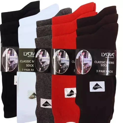 MN HOSIERY LTD 3 Pairs Men’s Cotton Socks Size 6–11 – Comfortable Everyday Wear