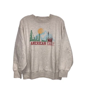 American Eagle Women's Super Soft Crew Neck Heather Frost Sweatshirt, S - Picture 1 of 1