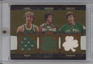 LARRY BIRD DAVE COWENS BILL WALTON 2006 TOPPS TRIPLE THREADS JERSEY SEPIA 01/27