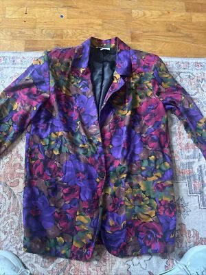 Винтажный женский блейзер Kenneth Mitchell 12 с цветочным рисунком - Изображение 1 из 3