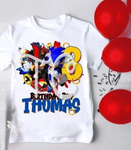 Sonic Hedgehog 3 Custom Birthday T Shirt Party Supplies Matching Family Shirt - Picture 1 of 9