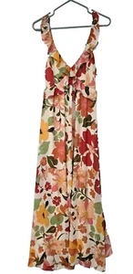 Maxi Dress Boho Floral Tropical Chifon Sheer Romantic Size Small New Vanilla Bay - Picture 1 of 12