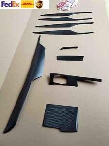 Cubierta interior 9 piezas para BMW Serie 5 G30 fibra de carbono negro brillante 2018-2020 - Imagen 1 de 10