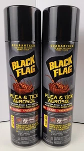 2 Black Flag Flea & Tick Aerosol Spray, Carpet Home Spray Indoor, 16oz Cans - Picture 1 of 1