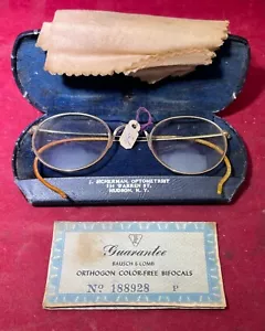 VINTAGE B&L - BAUSCH & LOMB 1/10 12 KT GOLD FILLED BIFOCALS WITH CASE - Picture 1 of 6
