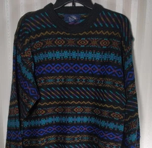 Vintage Knights Bridge for Men Sz L Sweater Tribal Pattern Pullover Knit EUC - Picture 1 of 5