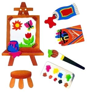 **RARE** Mylar PAINT SUPPLIES Sandylion Stickers- 1 square ART EASEL - Picture 1 of 1