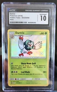 2019 Pokemon Sun & Moon Hidden Fates #SV3 DARTRIX HOLO GEM MINT CGC 10 - Picture 1 of 3