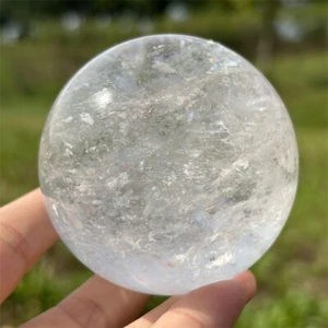 Bola de cuarzo transparente tallada a mano de 0,92 lb esfera de cristal de Reiki natural regalo XQ2934 - Imagen 1 de 12