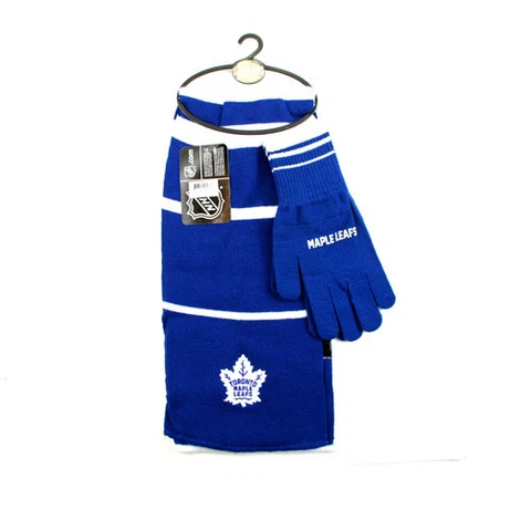 ONE TORONTO MAPLE LEAFS, WARM AND COMFY, GLOVE AND SCARF SET FROM LITTLE EARTH Cover