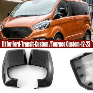 For Ford Transit Custom Panel Van 2012-2023 Rear View Mirror Cover Carbon Fiber - Picture 1 of 10