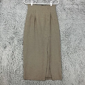 Vintage Rampage Maxi Skirt Juniors 5 Black Ivory Houndstooth Y2K 90's Slit USA - Picture 1 of 11