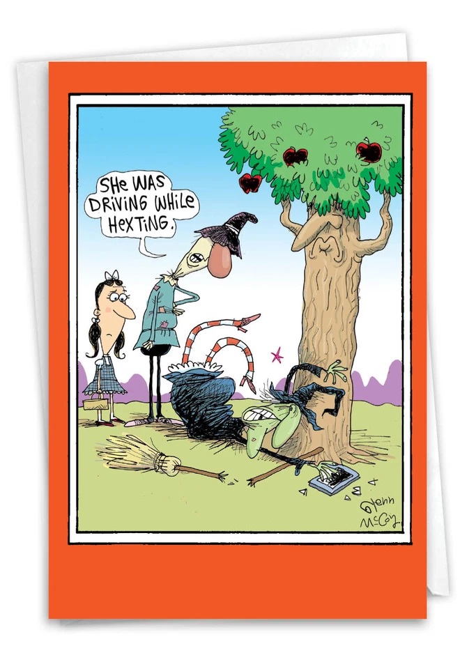 1 Divertida Tarjeta de Felicitación de Halloween - Conducir mientras Hexing - Sobre Incluido, Hecho en EE. UU. Foto 1 de 4
