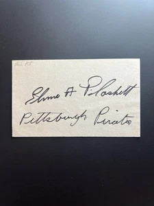 Elmo Plaskett Signed Index Card Pittsburgh Pirates - Picture 1 of 2