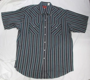 PLAINS WESTERN, MENS SHORT SLEEVE SHIRT SIZE XL WESTERN YOKE PEARL SNAPS #20 - Picture 1 of 10