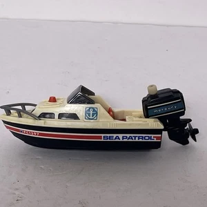 Vintage Tomy Toy Plastic Boat Sea Patrol 1978 - With Mercury Motor - Picture 1 of 13