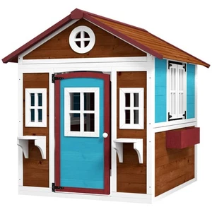 Outsunny Casetta da Gioco per Bambini con Tetto Inclinabile in Legno di Abete - Foto 1 di 10