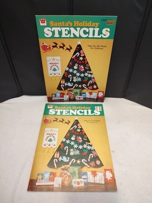 Lot 2 Vintage Whitman Santa's Holiday Stencils Punch Out Book Unused Christmas - Image 1 of 4