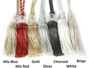 Curtain Tiebacks with Tassel, Outdoor Elegant Decorative Curtain Holdback, - Picture 1 of 4