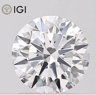IGI Certified Lab Grown Diamond Loose Diamond 0.33 Ct HPHT Round Cut D VS2 - Image 1 of 4