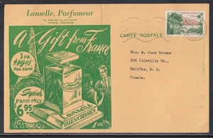 Francia - Nov 1951 Tarjeta publicitaria a Canadá - Imagen 1 de 2