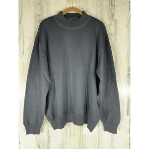 Marcello Herren Pullover Größe Large schwarz 100 % Wolle unten gebändert Stehkragen italienisch - Bild 1 von 9