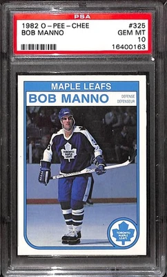 1982 O-PEE-CHEE #325 BOB MANNO PSA 10 GEM-MT 16400163  - Image 1 of 3