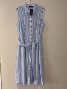 SALE! Tommy Hilfiger Women's Summer Blue White Striped Dress. New With Tags! - Picture 1 of 10