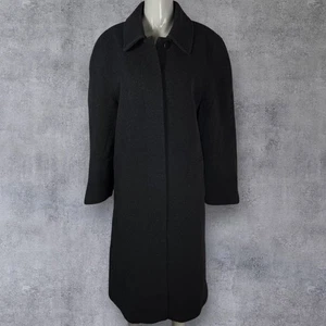 Abrigo de invierno vintage de lana y cachemir UK16 carbón a medida Longline  - Imagen 1 de 12