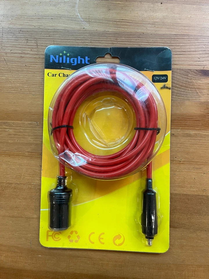 12V/24V Car Cigarette Lighter Extension Cord Heavy Duty  Copper - Image 1 of 1