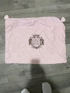 Juicy Couture Large Light Pink Drawstring Flannel Bag - About 27x21 - Picture 1 of 5