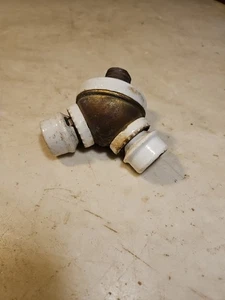 Antique U.S.E.Co Porcelain Light Bulb Socket Double Electric Power Cords HUBBELL - Picture 1 of 7