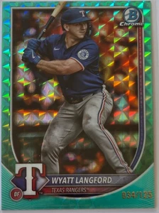 Wyatt Langford 2025 Bowman Chrome Aqua Geometric #034/125 #36 Rangers - Bild 1 von 2