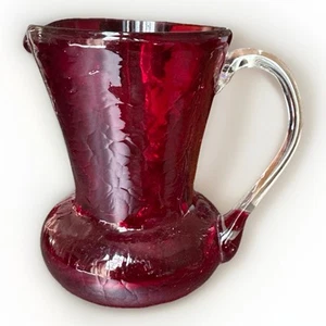 Vintage Ruby Red Art Glass Mini Pitcher - Picture 1 of 4