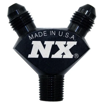 Nitrous Express for 1/8NPT x 3AN x 3AN Billet Pure-Flo Y Fitting - Black - Image 1 of 4