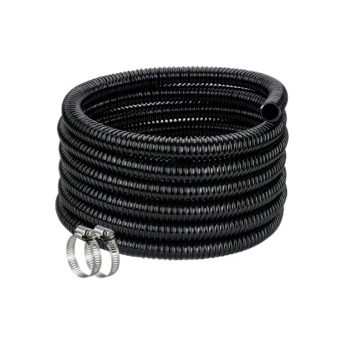 ID 3/4" × 50ft Black Corrugated Flexible Pond Hose Reinforced PVC Hose Vinyl - Image 1 of 4