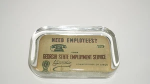 Vintage Georgia State Werbung Briefbeschwerer Griffin Ga Kirk & Matz ROM GA - Bild 1 von 11