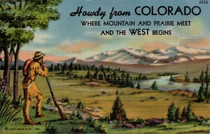 Howdy aus Colorado, wo sich Berge & Prärie treffen und der Westen beginnt • Leinen '54 - Bild 1 von 2