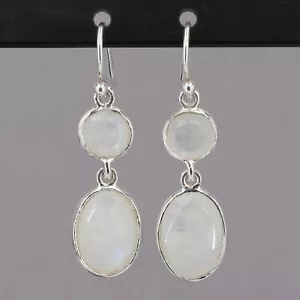 RARE Retired Silpada Sterling Moonstone OVER THE MOON Dangle Earrings W2988 - Picture 1 of 5