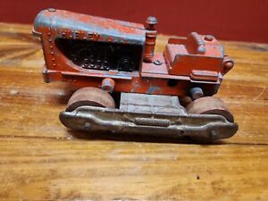 VTG 1950s HUBLEY Diesel Dozer Bulldozer Tractor Toy Wood Wheels USA - FOR PARTS