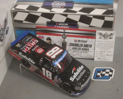 2021 Chandler Smith Safelite Bristol 1/24 Action Diecast Duel Autographed W/Kyle - Image 1 of 3