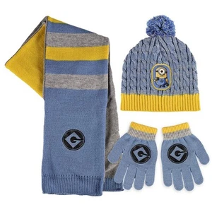 Minions winter hat scarf gloves boy size 52-56 bandana knit hat - Picture 1 of 1